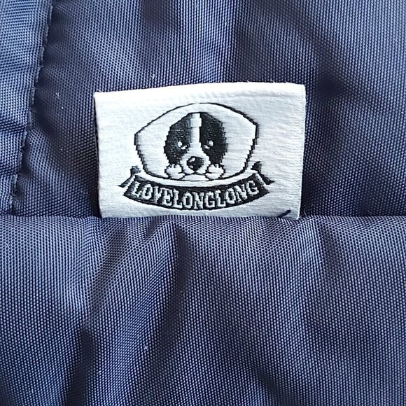 Lovelonglong Dark Blue Zip-Up Double Ring Puffer Dog Coat/Jacket - Size Small - Picture 6 of 6